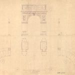 "The Washington Memorial Arch and Surroundings. Plan and front elevation of Washington Arch."